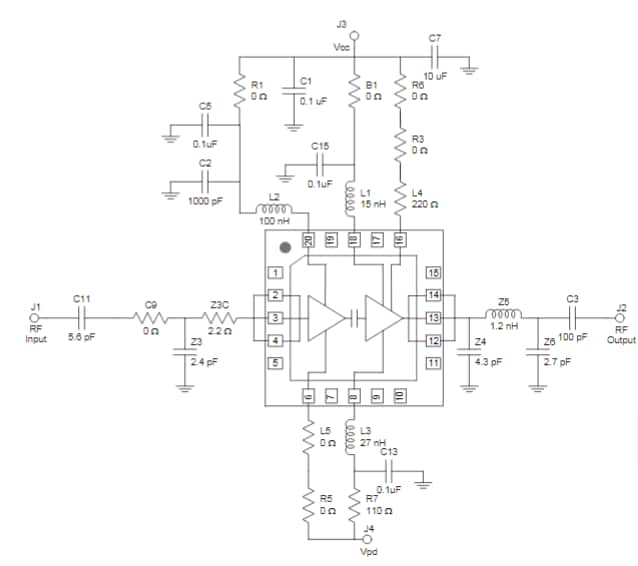 Schematic - Qorvo TQP9111-PCB2140  Evaluation Board